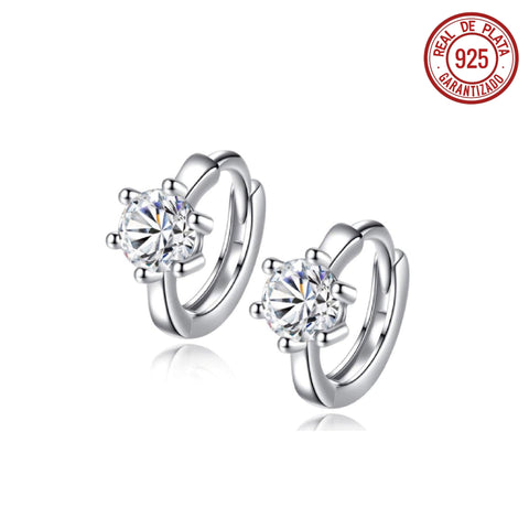 ARRACADA PEQUEÑA PLATEADA CRISTAL