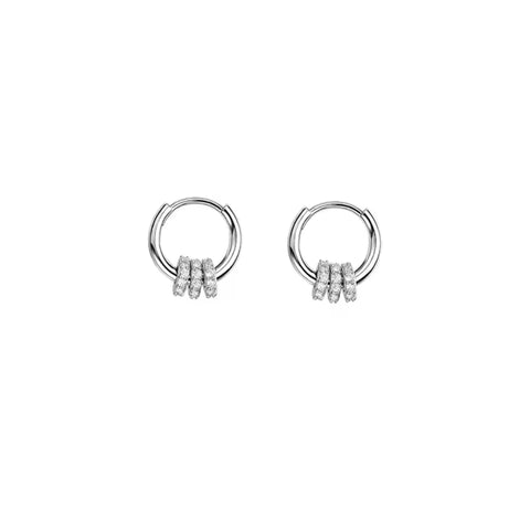 ARRACADAS MINI PLATEADAS AROS CRISTAL