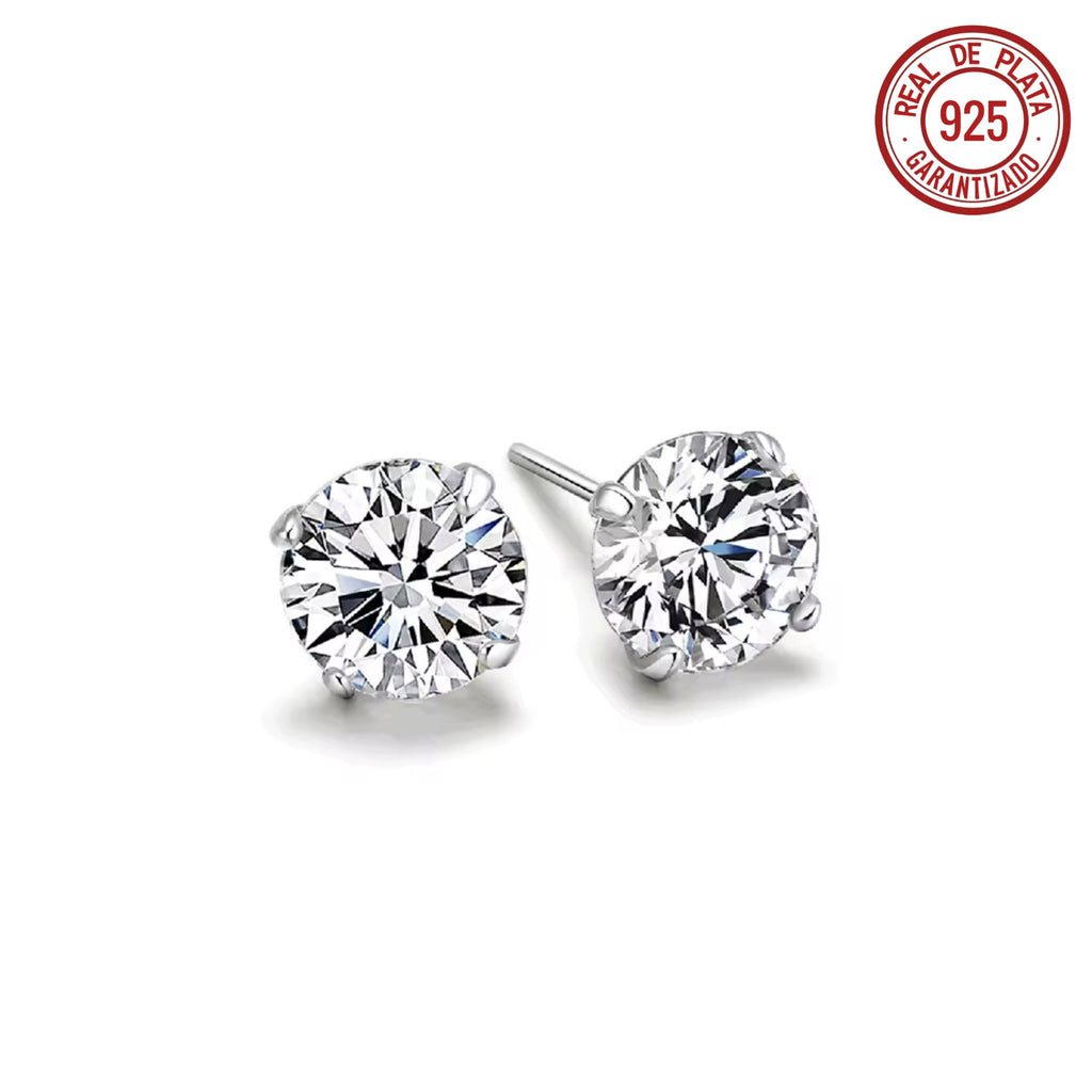 ARETES MINI PLATEADOS CÍRCULO CRISTAL