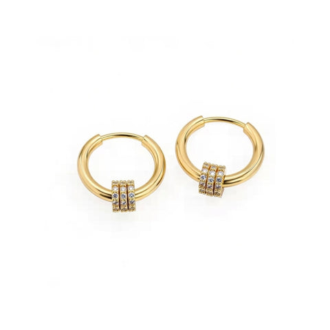 ARRACADAS MINI DORADAS AROS CRISTAL