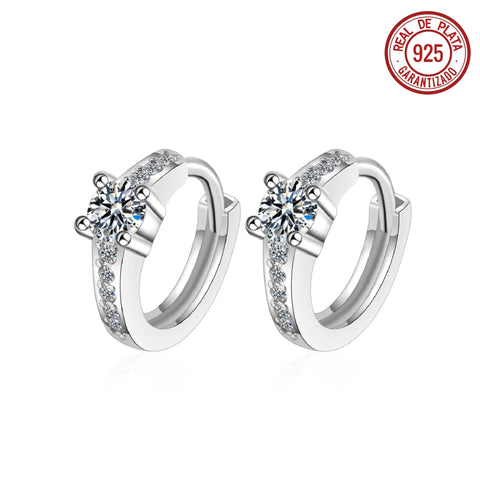 ARRACADA PEQUEÑA PLATEADA CRISTALES