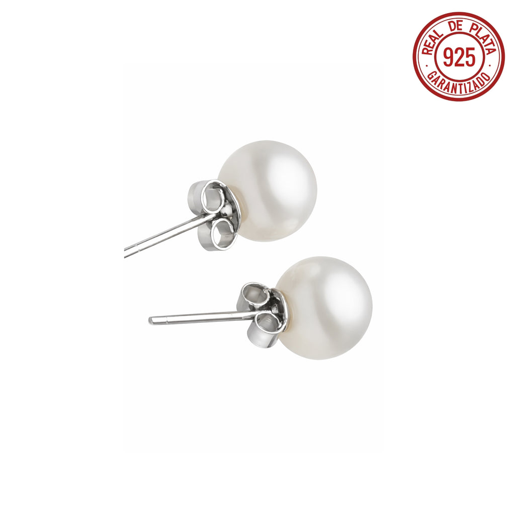 ARETE PLATEADO PERLA