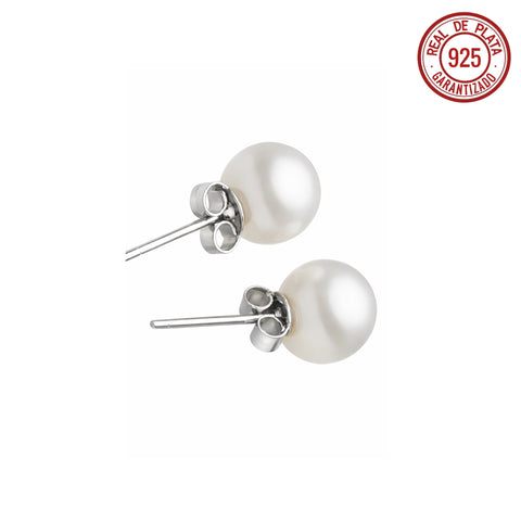 ARETE PLATEADO PERLA