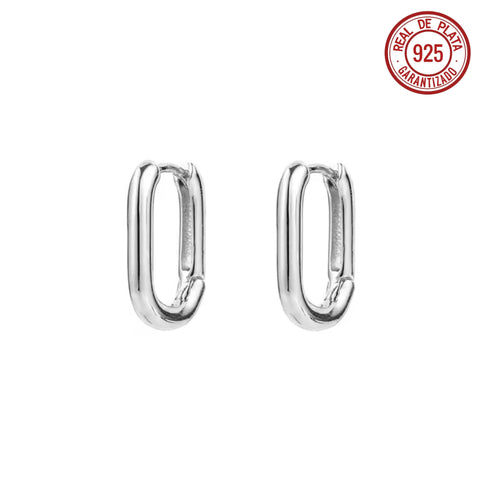 ARRACADA MEDIANA PLATEADA OVALADA