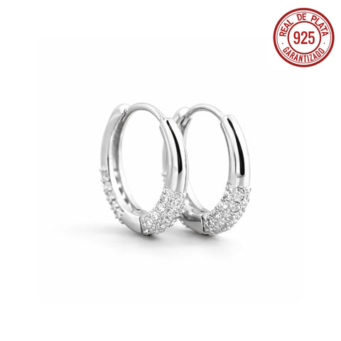 ARRACADA MEDIANA PLATEADA CRISTALES