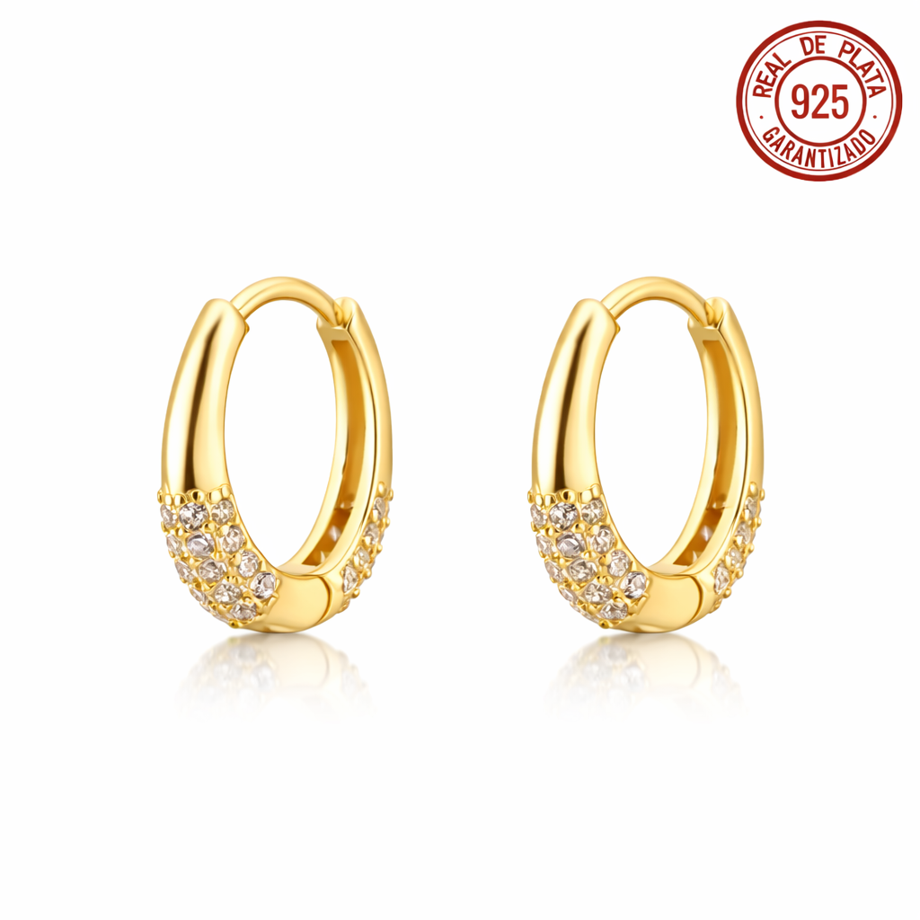 ARRACADA MEDIANA DORADA CRISTALES