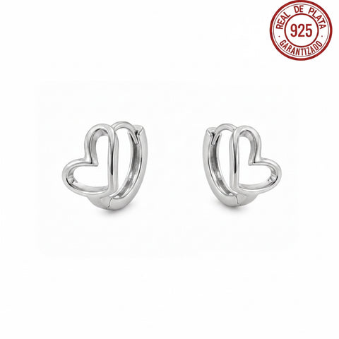 ARRACADAS MINI PLATEADAS CORAZÓN