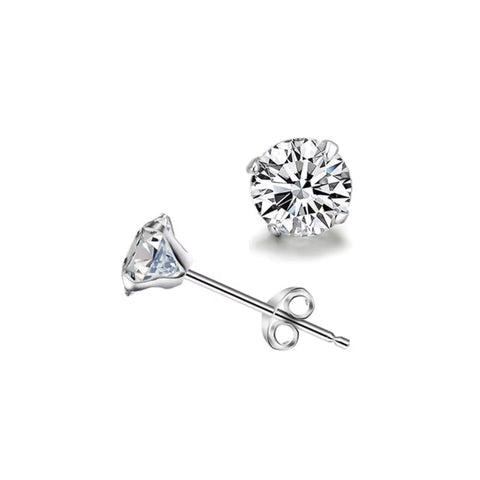 ARETES MINI PLATEADOS CÍRCULO CRISTAL