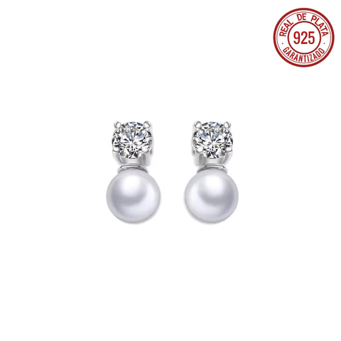 ARETES PERLA CON CRISTAL