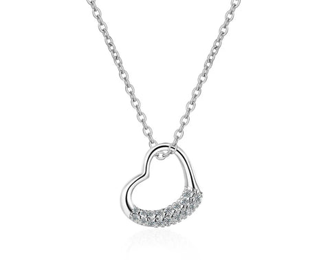 COLLAR PLATEADO CORAZÓN MINI CRISTAL PLATA 925