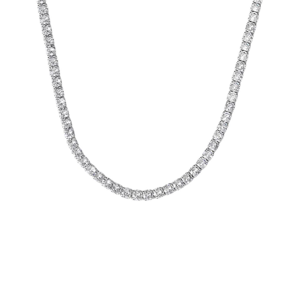 Gargantilla plateada Tenis cristales