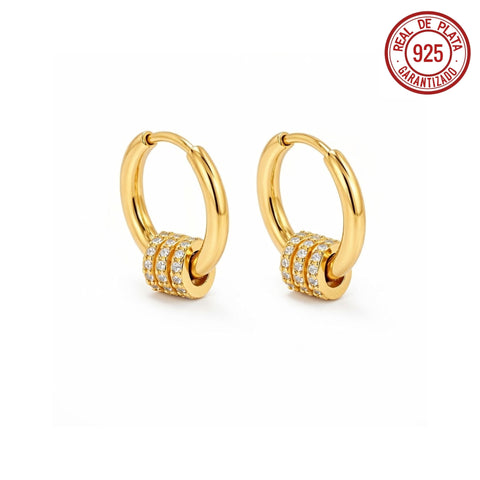 ARRACADA MINI DORADA AROS CRISTAL