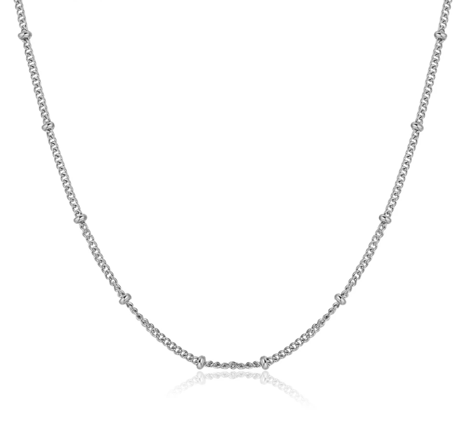 cadena bolitas plateadas plata 925