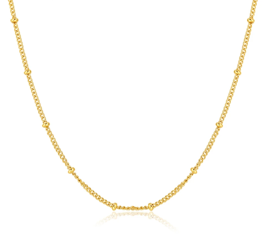 cadena bolitas doradas