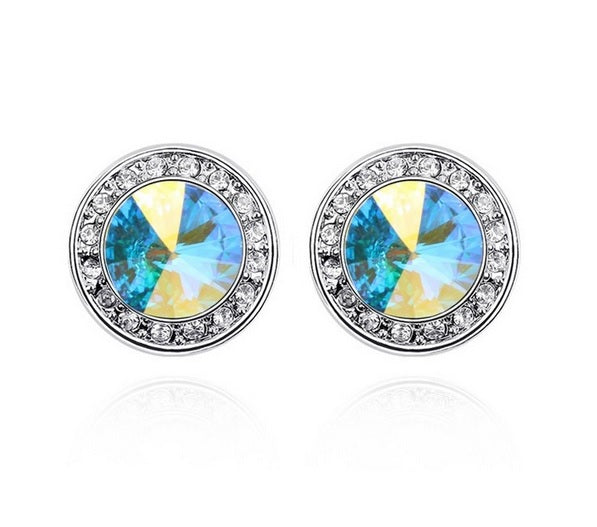 Aretes Circulo Cristal con Tornasol