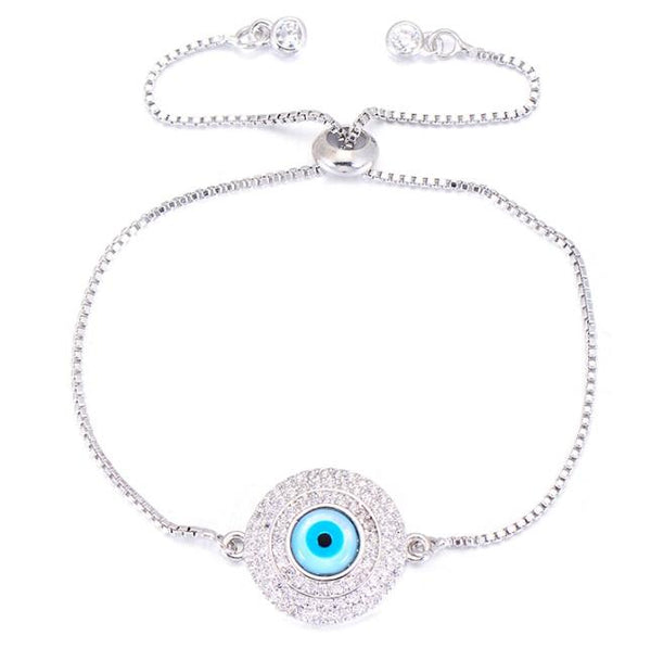 Pulsera Ajustable Ojo 3 Filas de Cristal