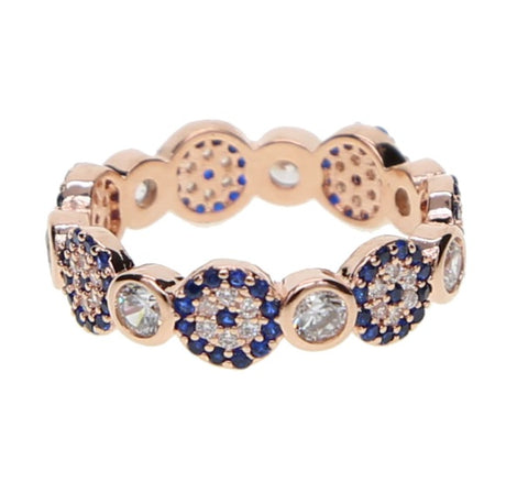 Anillo Oro Rosa Ojito Cristales, Tallas: 6