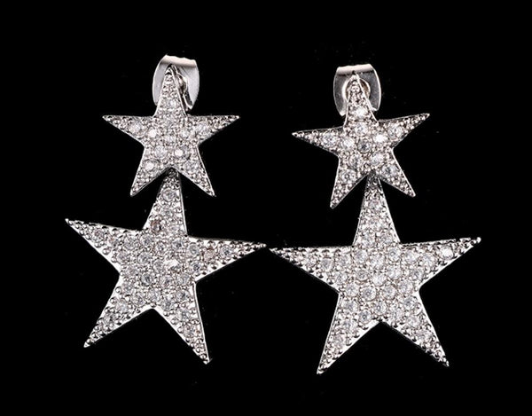 Aretes Estrellas Grande 2 en 1