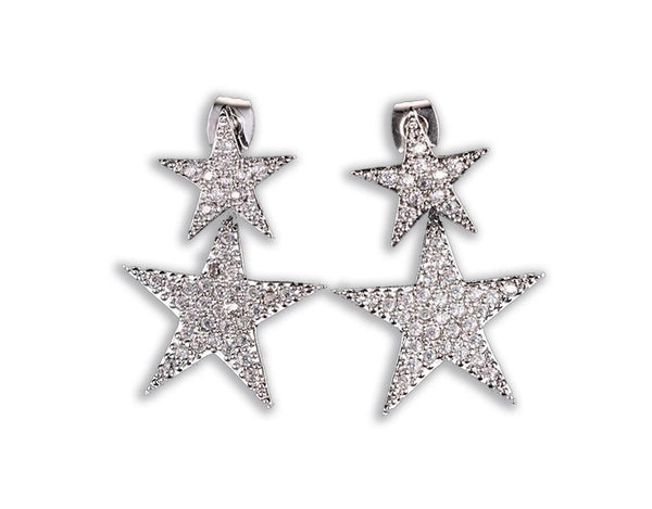 Aretes Estrellas Grande 2 en 1