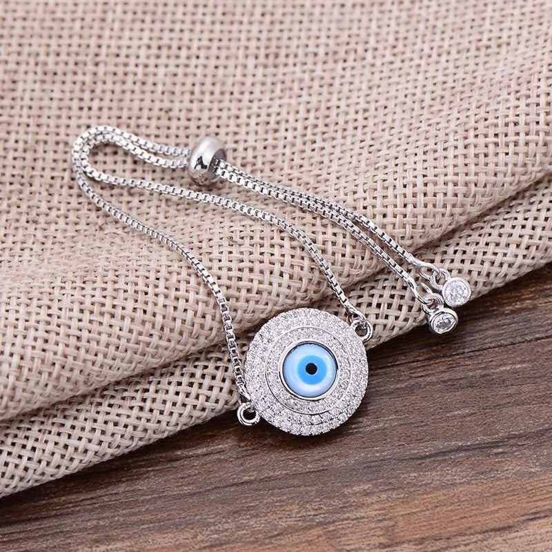 Pulsera Ajustable Ojo 3 Filas de Cristal