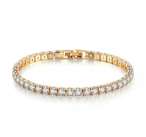 PULSERA TENIS DORADA CRISTAL