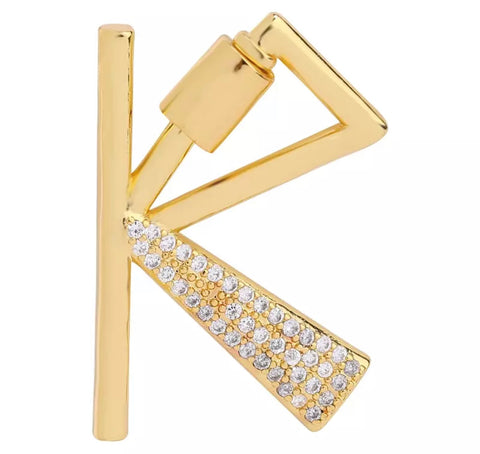 Cadena Dorada Inicial Cristal, Letras Disponibles: A, B, C, D, E, G, I, K, N, T