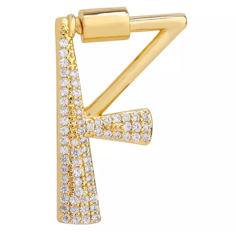 Cadena Dorada Inicial Cristal, Letras Disponibles: A, B, C, D, E, G, I, K, N, T