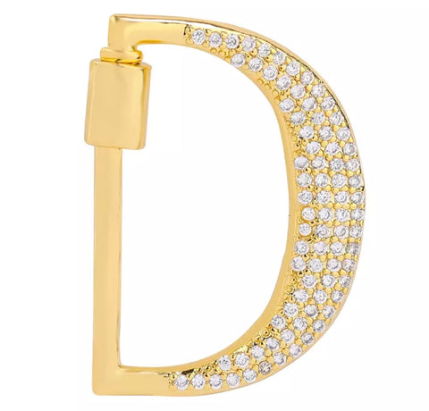 Cadena Dorada Inicial Cristal, Letras Disponibles: A, B, C, D, E, G, I, K, N, T