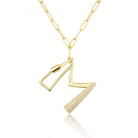 Cadena Dorada Inicial Cristal, Letras Disponibles: A, B, C, D, E, G, I, K, N, T