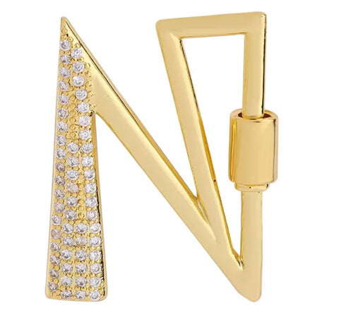 Cadena Dorada Inicial Cristal, Letras Disponibles: A, B, C, D, E, G, I, K, N, T