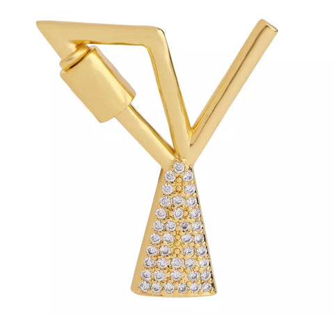 Cadena Dorada Inicial Cristal, Letras Disponibles: A, B, C, D, E, G, I, K, N, T