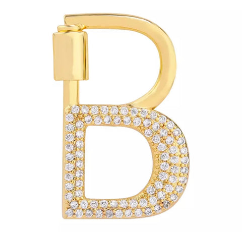 Cadena Dorada Inicial Cristal, Letras Disponibles: A, B, C, D, E, G, I, K, N, T