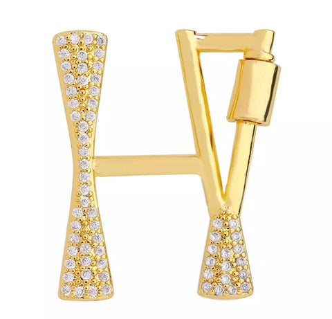 Cadena Dorada Inicial Cristal, Letras Disponibles: A, B, C, D, E, G, I, K, N, T