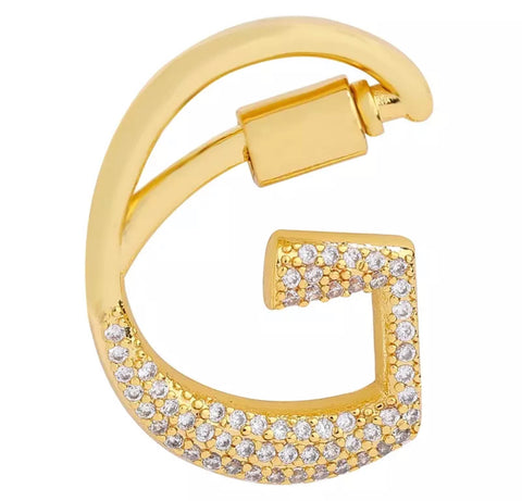 Cadena Dorada Inicial Cristal, Letras Disponibles: A, B, C, D, E, G, I, K, N, T