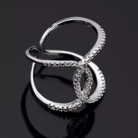 Anillo Channel Grande Plateado, tallas disponibles: 6, 6.5, 7, 7.5, 8, 8.5 y 9