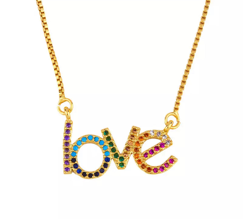 Collar Dorado Multicolor Love