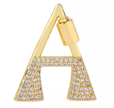 Cadena Dorada Inicial Cristal, Letras Disponibles: A, B, C, D, E, G, I, K, N, T