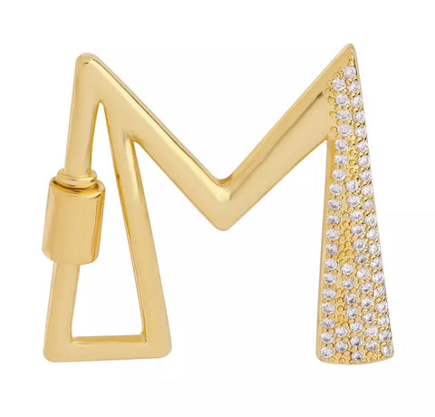 Cadena Dorada Inicial Cristal, Letras Disponibles: A, B, C, D, E, G, I, K, N, T